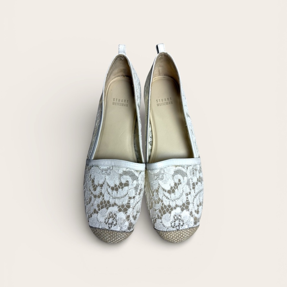 Stuart Weitzman - Cream Lace Espadrilles - Sz 9.5